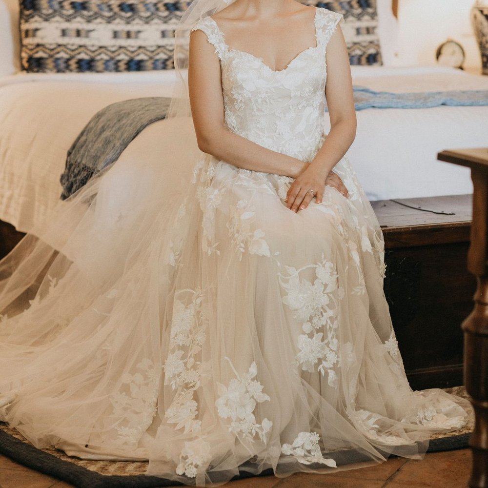 Madi Lane Elora Wedding Dress and Cathedral Length Veil